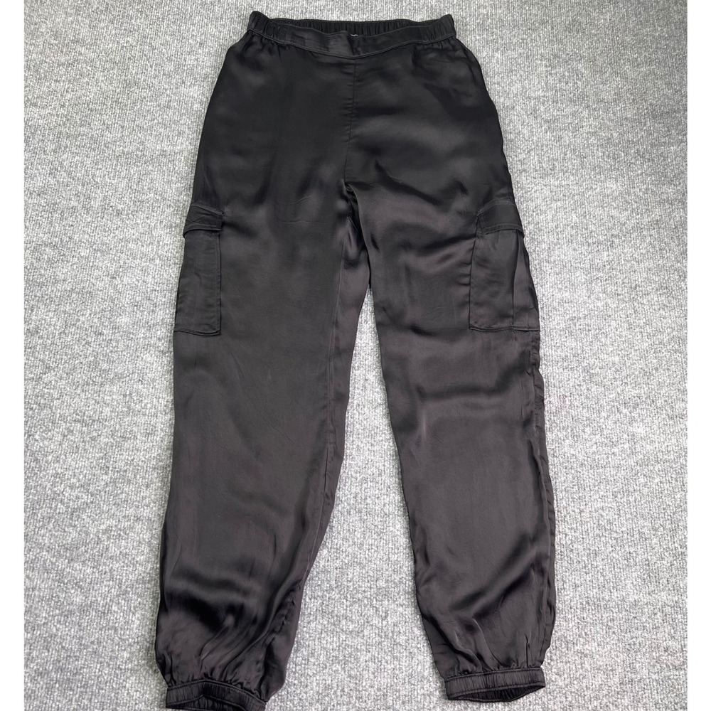 Johnny Was Cargo Joggers Women XS Black Viscose Elastic‎ Waist Jade L60924-1